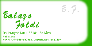 balazs foldi business card