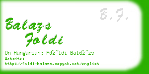 balazs foldi business card